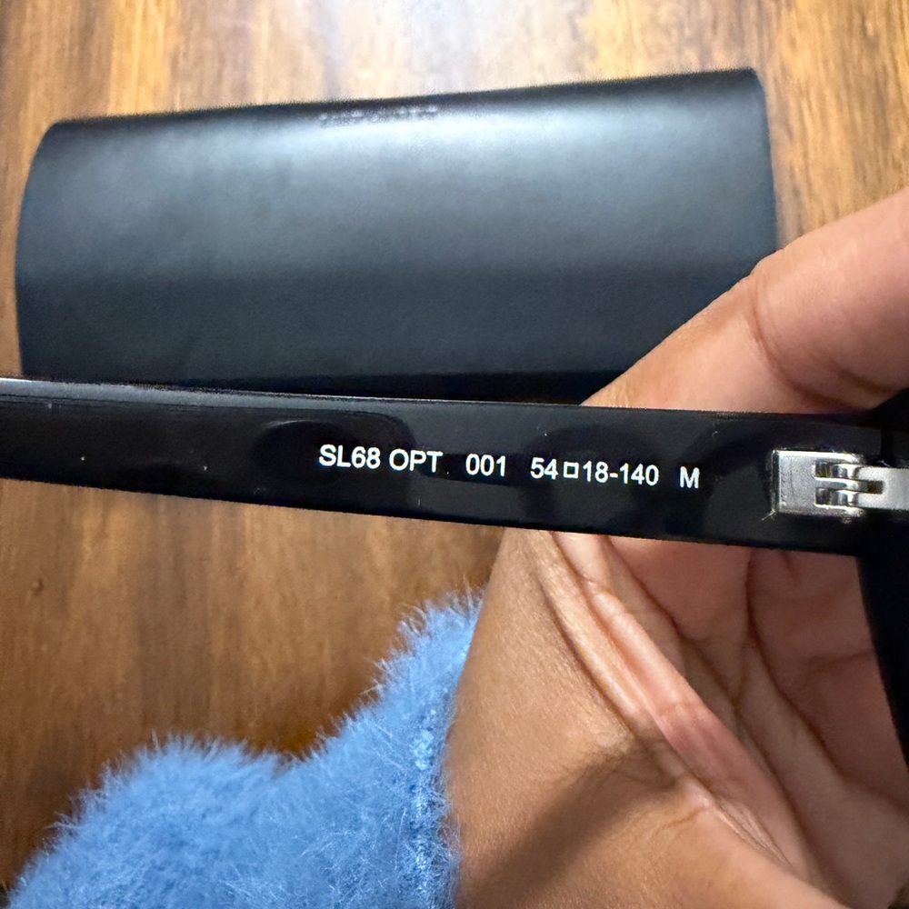 Saint Laurent Black Oversized Cat-Eye Glasses - Picture 2 of 6